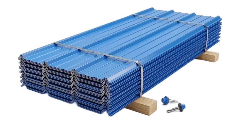 Bundle of color-coded metal panels